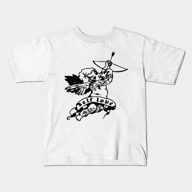 I Believe In Myself - baby angel with arrow tattoo Kids T-Shirt by the.happynista